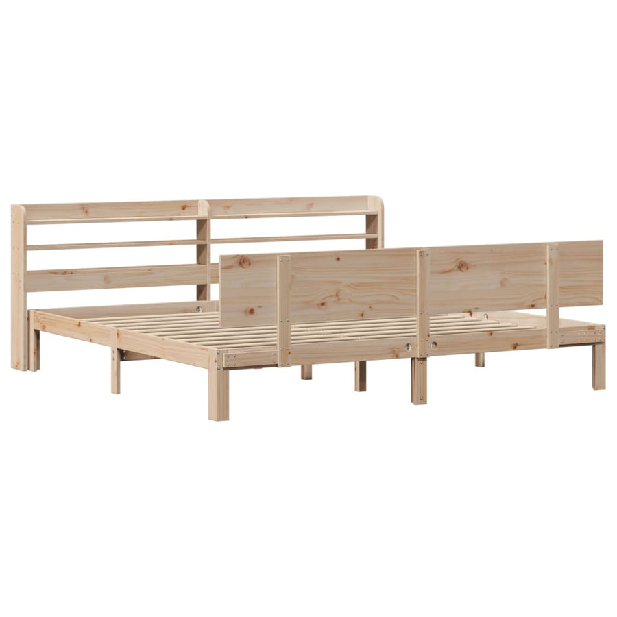 Bedframe met hoofdbord massief grenenhout 200x200 cm