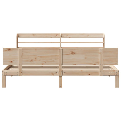 Bedframe met hoofdbord massief grenenhout 200x200 cm