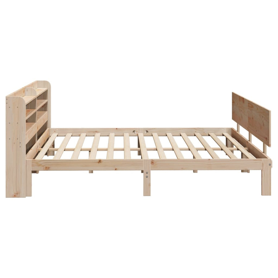 Bedframe met hoofdbord massief grenenhout 200x200 cm