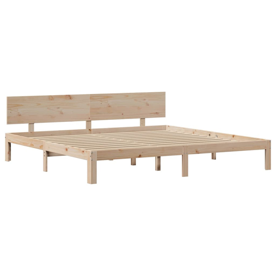Bedframe met hoofdbord massief grenenhout 200x200 cm