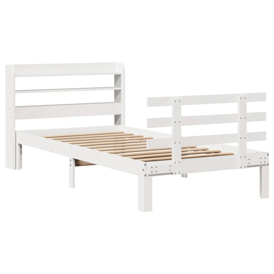 Bedframe met hoofdeinde zonder matras 90x190 cm wit