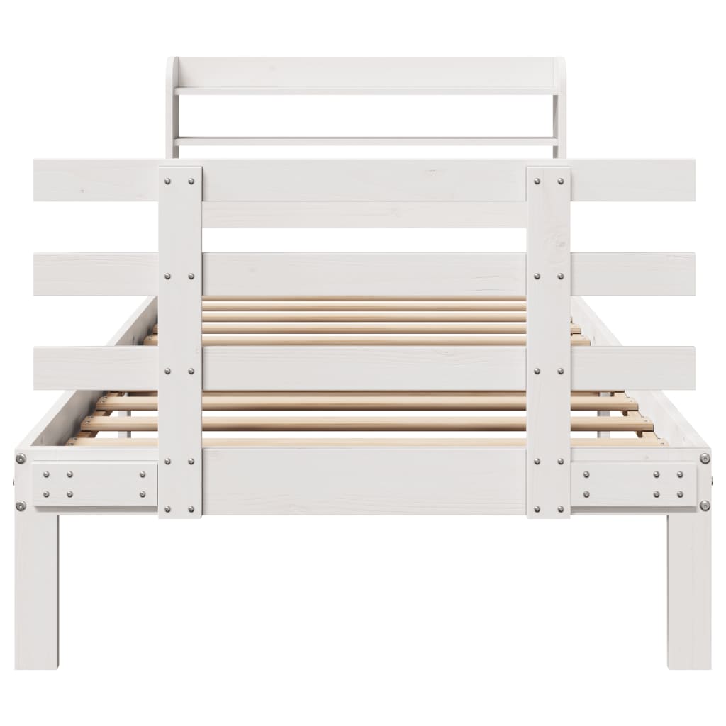 Bedframe met hoofdeinde zonder matras 90x190 cm wit