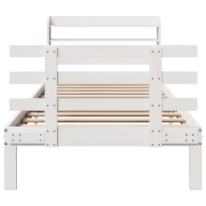 Bedframe met hoofdeinde zonder matras 90x190 cm wit