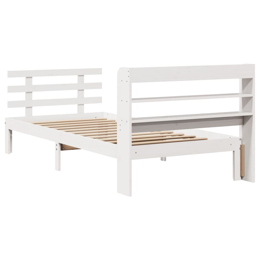 Bedframe met hoofdeinde zonder matras 90x190 cm wit