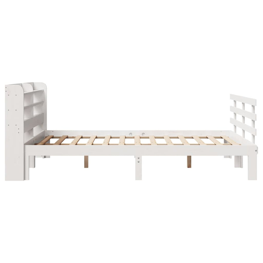 Bedframe met hoofdeinde zonder matras 140x190 cm wit
