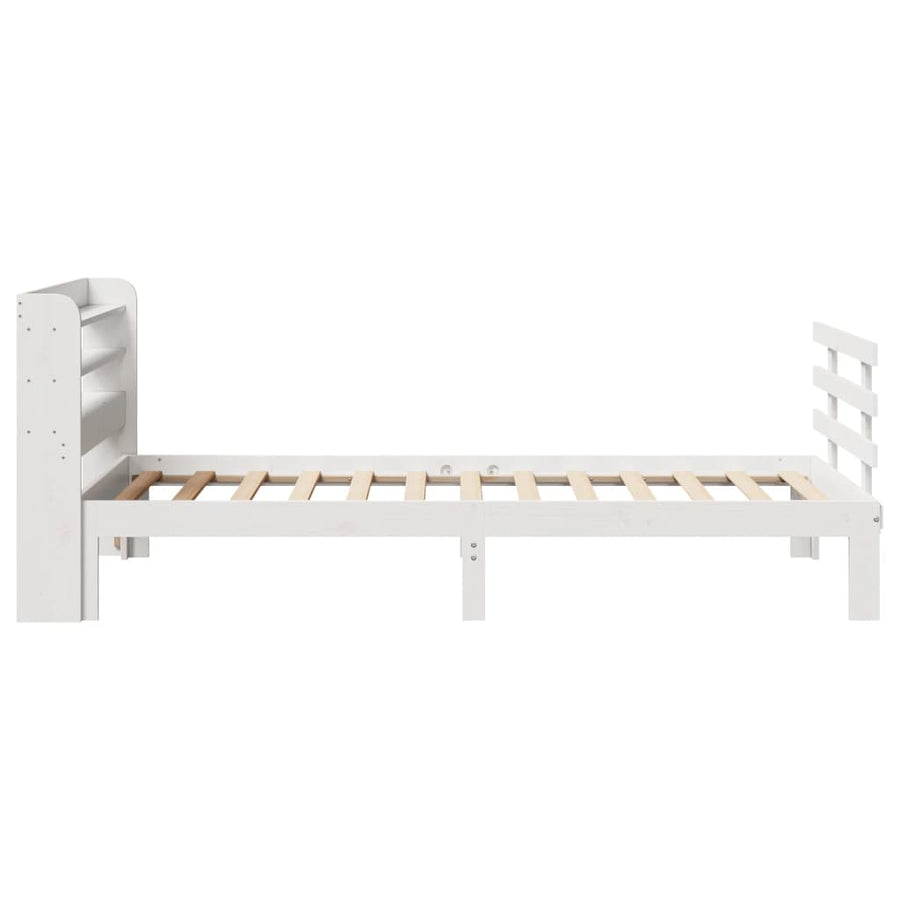 Bedframe met hoofdeinde zonder matras 100x200 cm wit