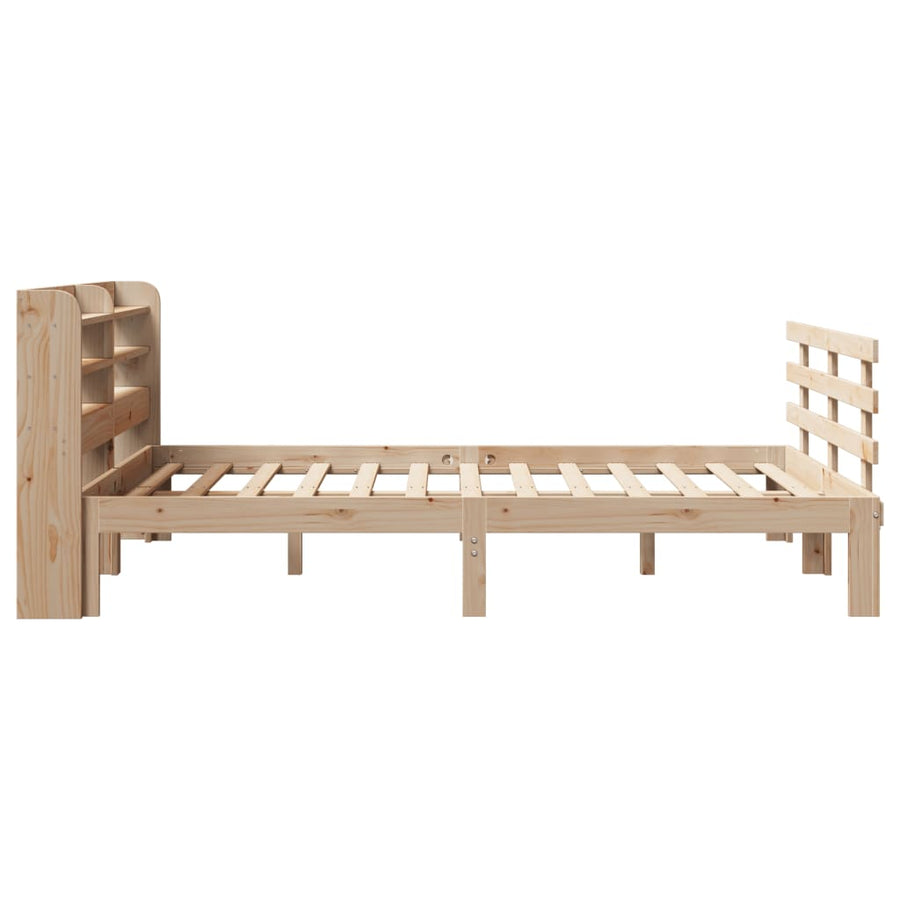 Bedframe met hoofdbord massief grenenhout 150x200 cm