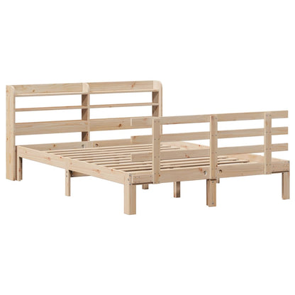 Bedframe met hoofdbord massief grenenhout 160x200 cm