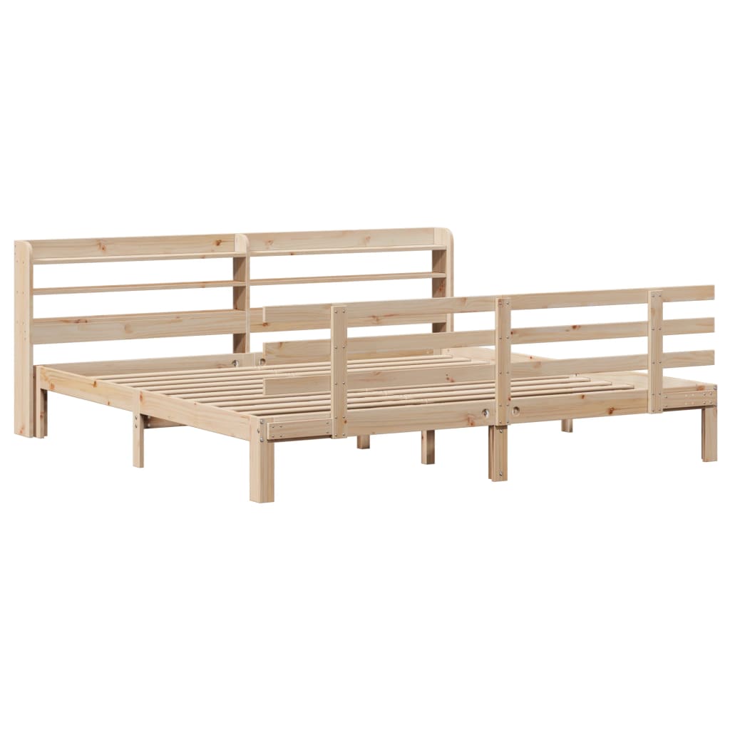 Bedframe met hoofdbord massief grenenhout 180x200 cm