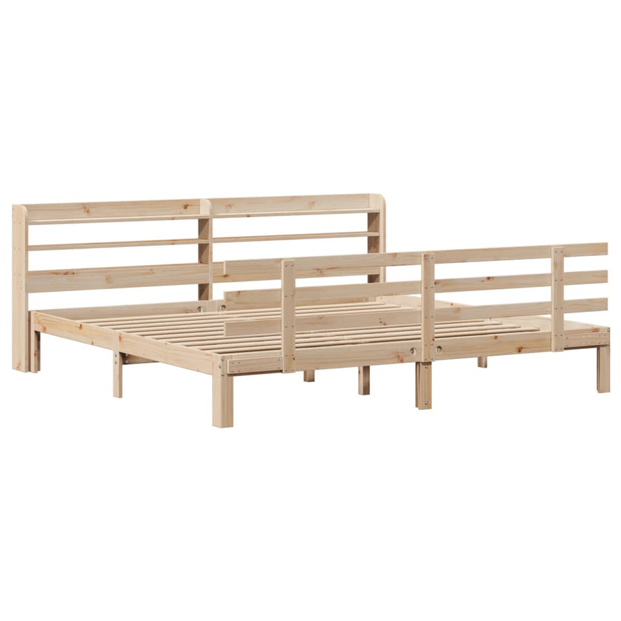Bedframe met hoofdbord massief grenenhout 180x200 cm