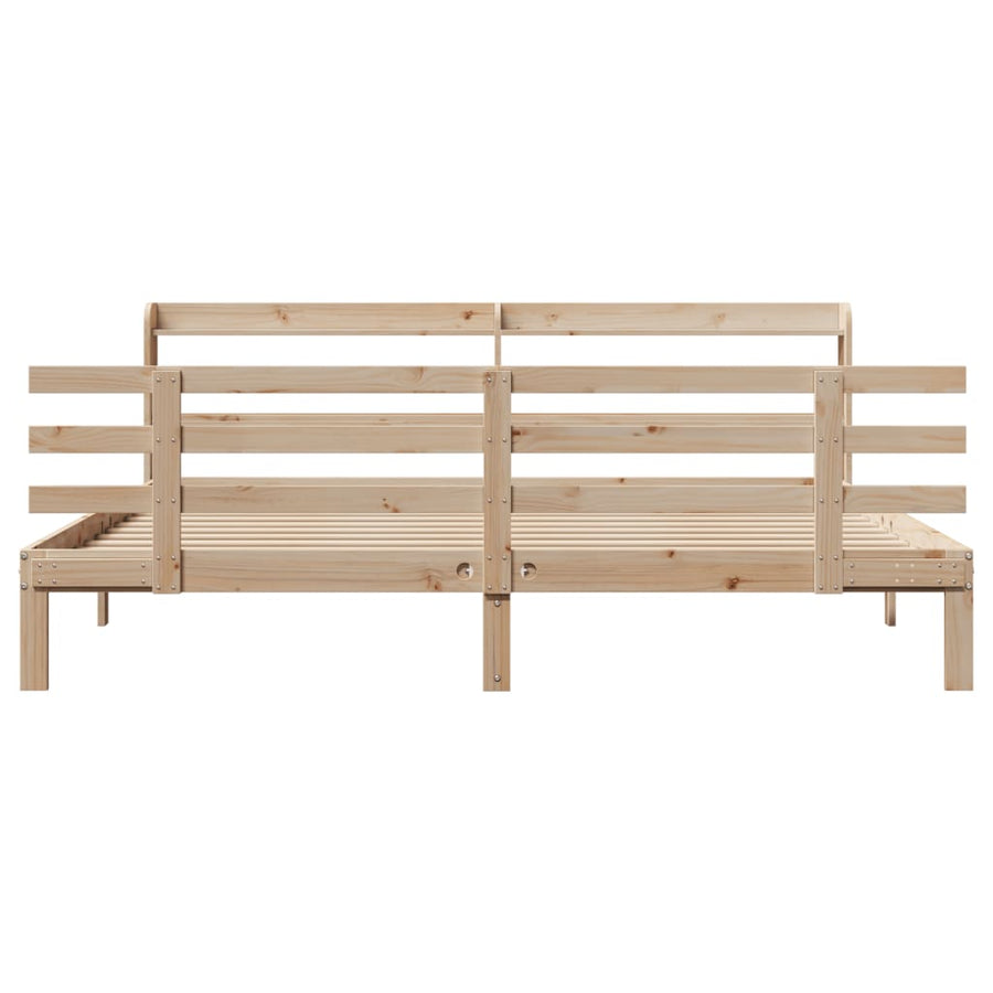 Bedframe met hoofdbord massief grenenhout 180x200 cm