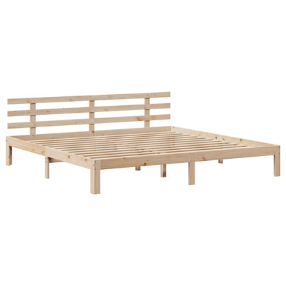Bedframe met hoofdbord massief grenenhout 180x200 cm
