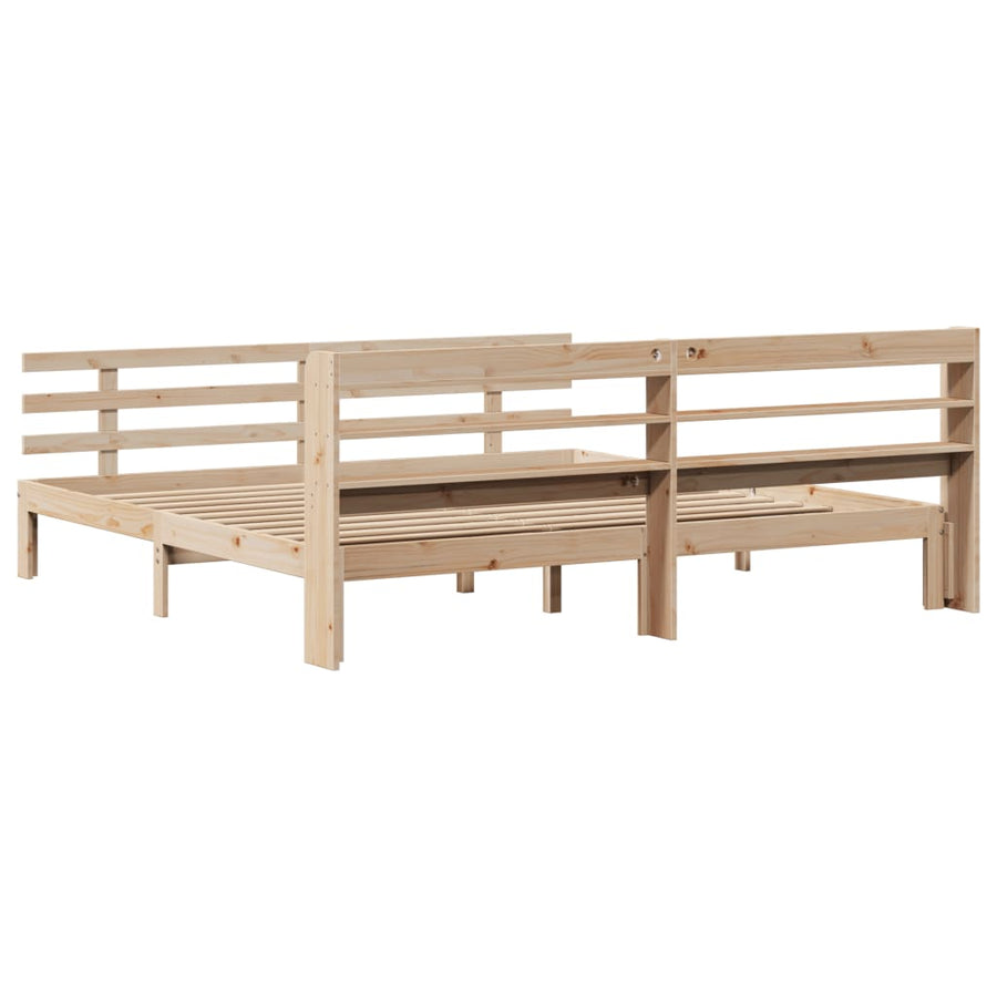 Bedframe met hoofdbord massief grenenhout 180x200 cm