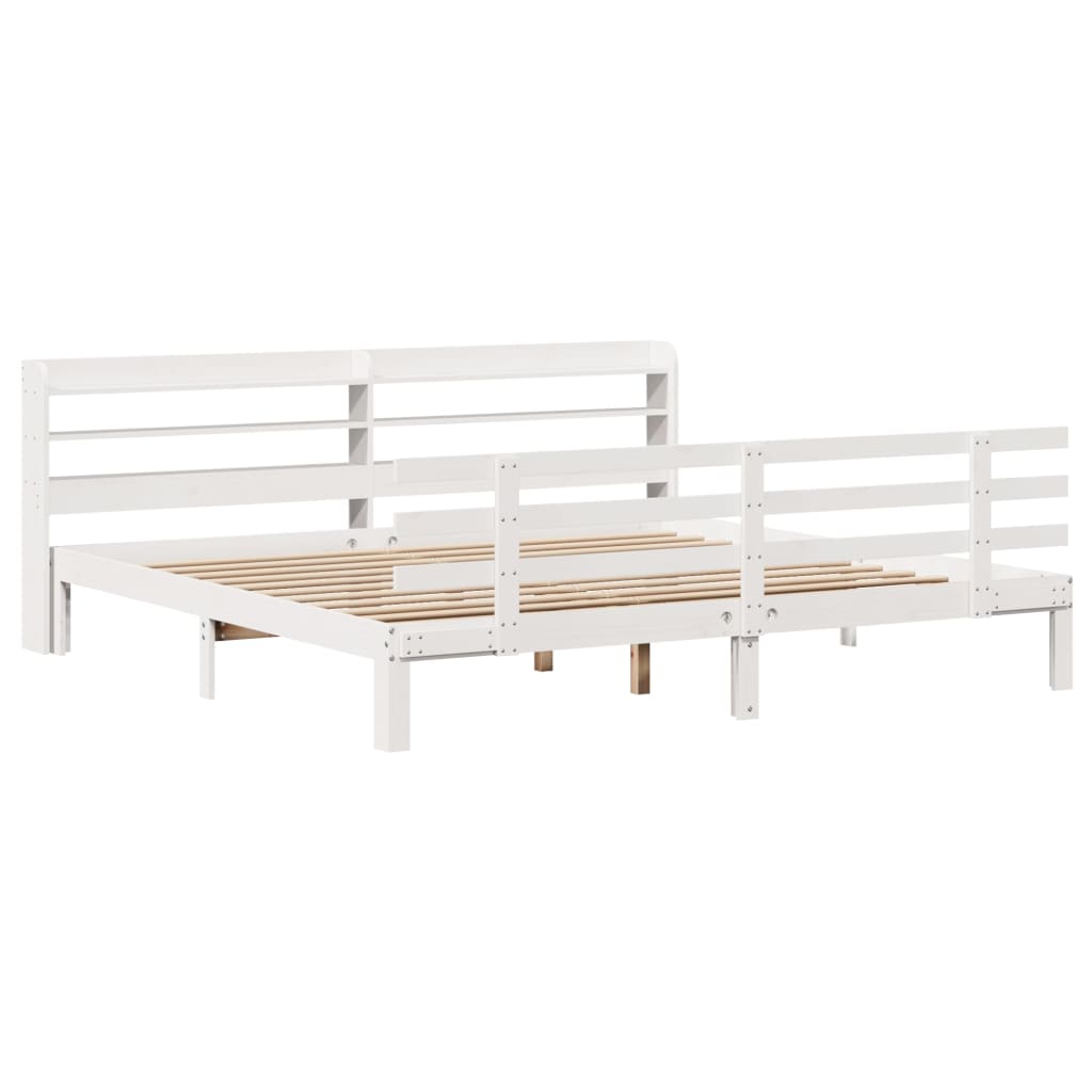 Bedframe met hoofdeinde zonder matras 180x200 cm wit