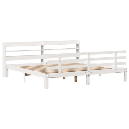 Bedframe met hoofdeinde zonder matras 180x200 cm wit