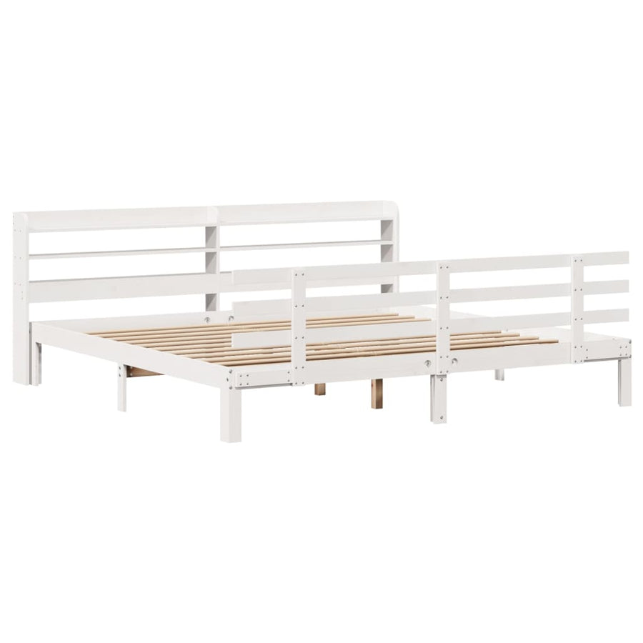 Bedframe met hoofdeinde zonder matras 180x200 cm wit