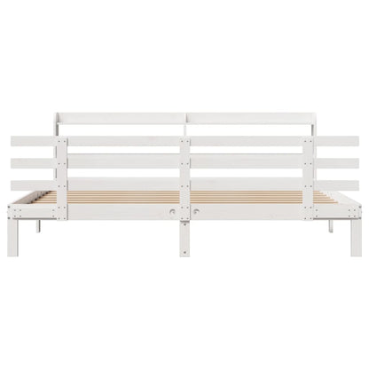 Bedframe met hoofdeinde zonder matras 180x200 cm wit