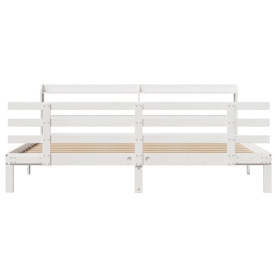 Bedframe met hoofdeinde zonder matras 180x200 cm wit