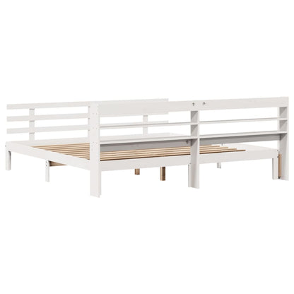 Bedframe met hoofdeinde zonder matras 180x200 cm wit