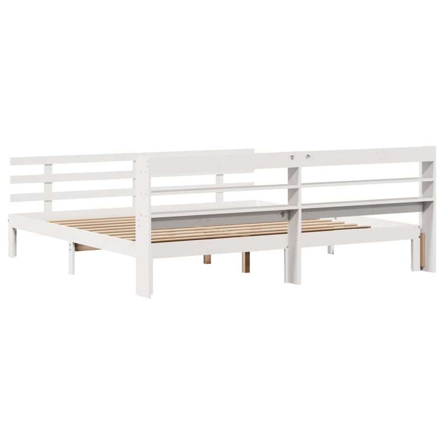 Bedframe met hoofdeinde zonder matras 180x200 cm wit
