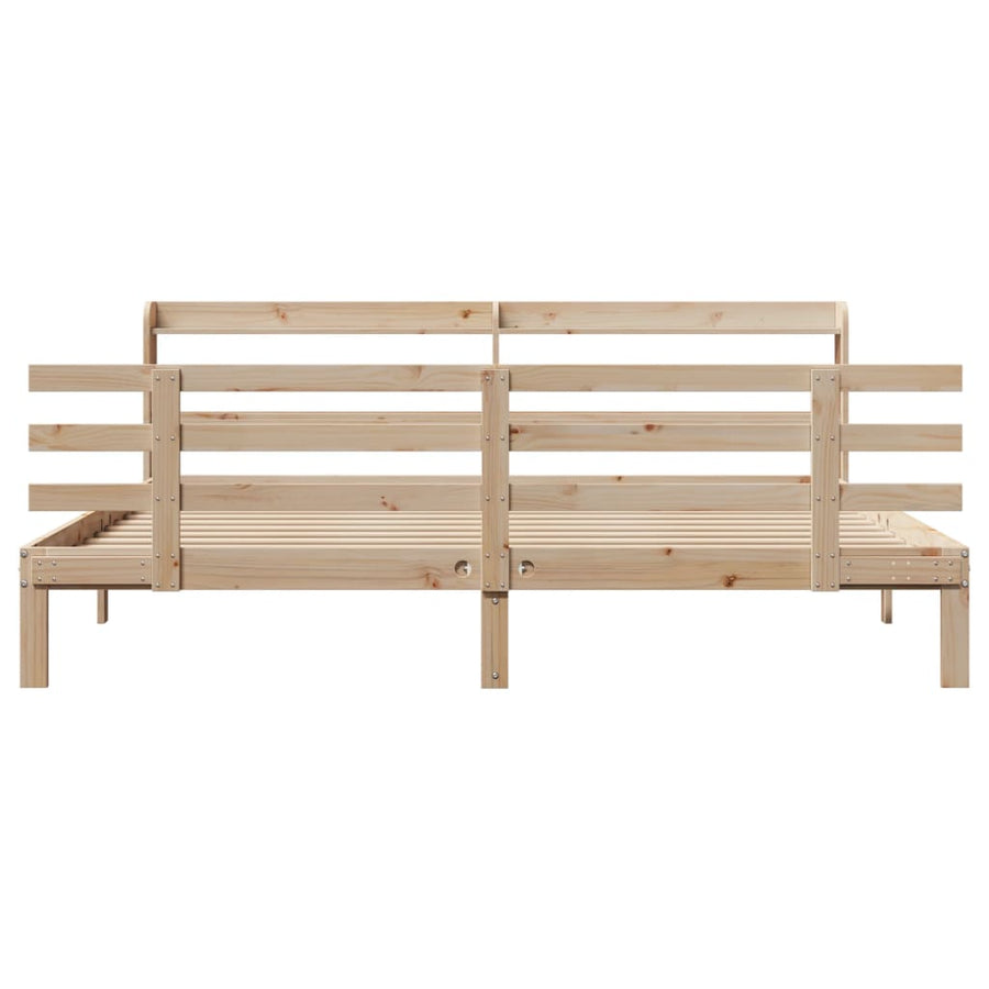 Bedframe met hoofdbord massief grenenhout 200x200 cm