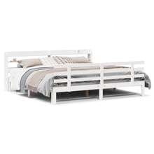 Bedframe met hoofdeinde zonder matras 200x200 cm wit