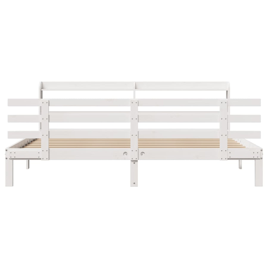 Bedframe met hoofdeinde zonder matras 200x200 cm wit