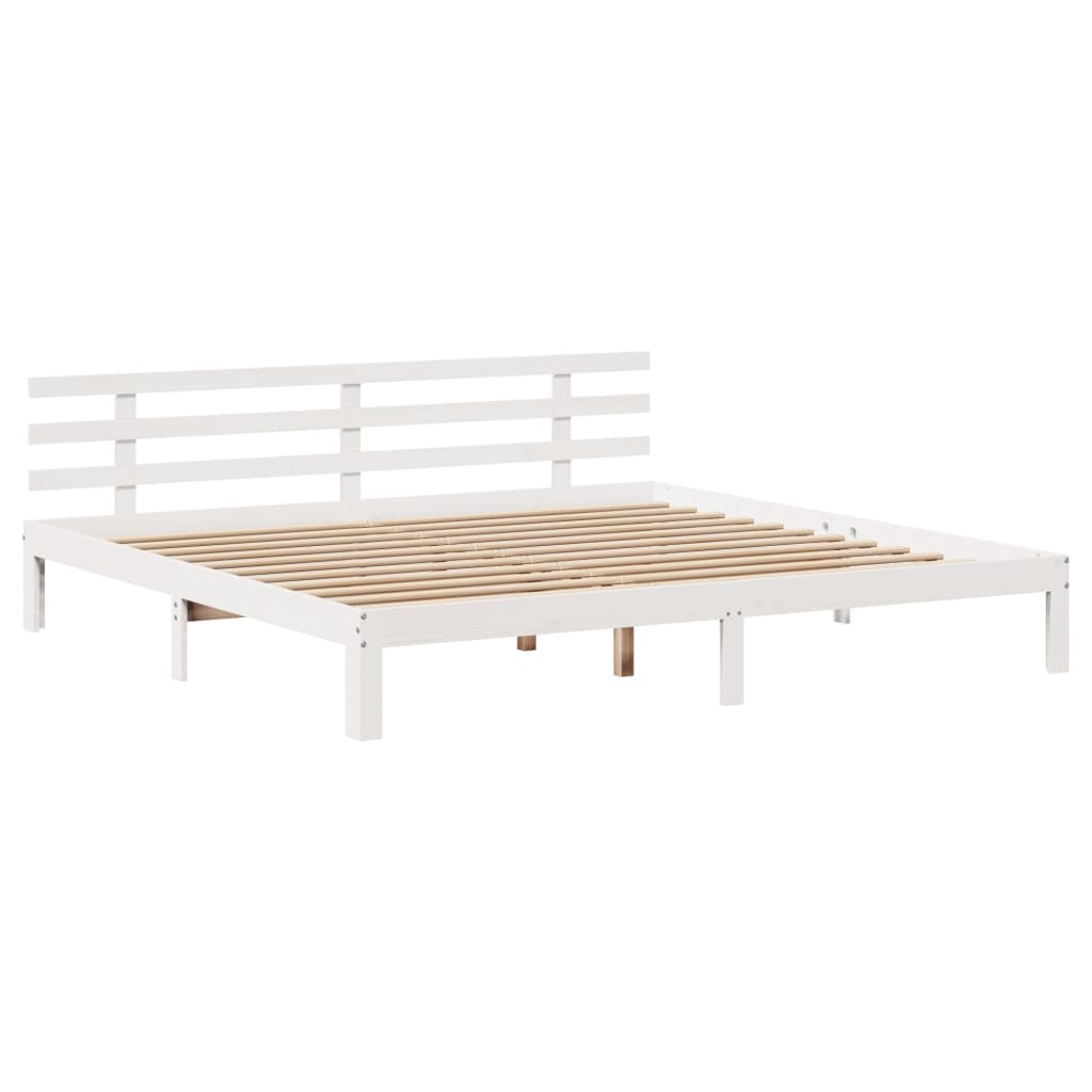 Bedframe met hoofdeinde zonder matras 200x200 cm wit