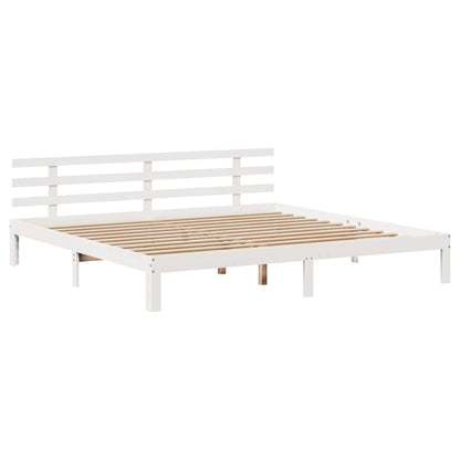 Bedframe met hoofdeinde zonder matras 200x200 cm wit