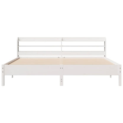 Bedframe zonder matras massief grenenhout wit 200x200 cm