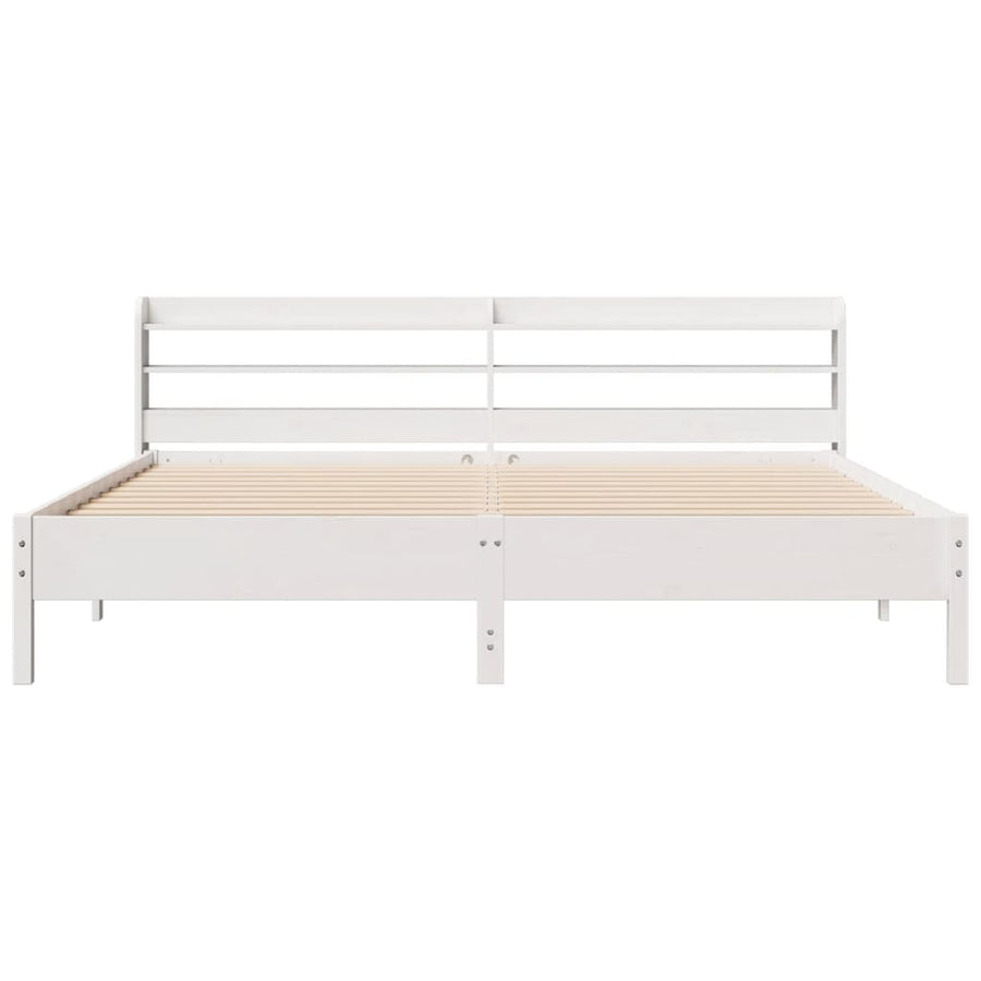 Bedframe zonder matras massief grenenhout wit 200x200 cm