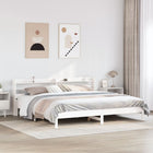 Bed frame without mattress solid pine wood white 200x200 cm