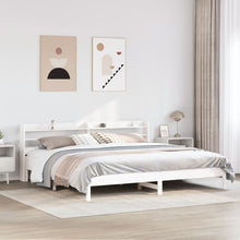 Bedframe zonder matras massief grenenhout wit 200x200 cm