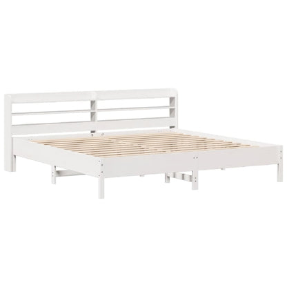 Bedframe zonder matras massief grenenhout wit 180x200 cm
