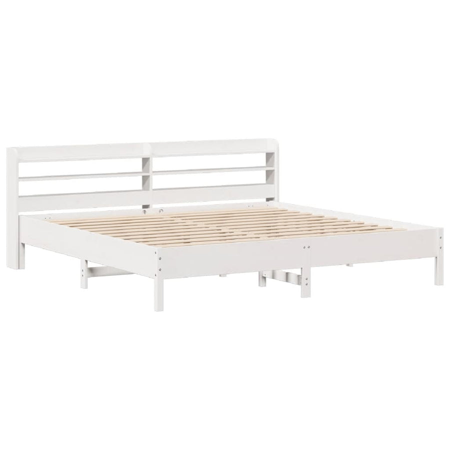 Bedframe zonder matras massief grenenhout wit 180x200 cm