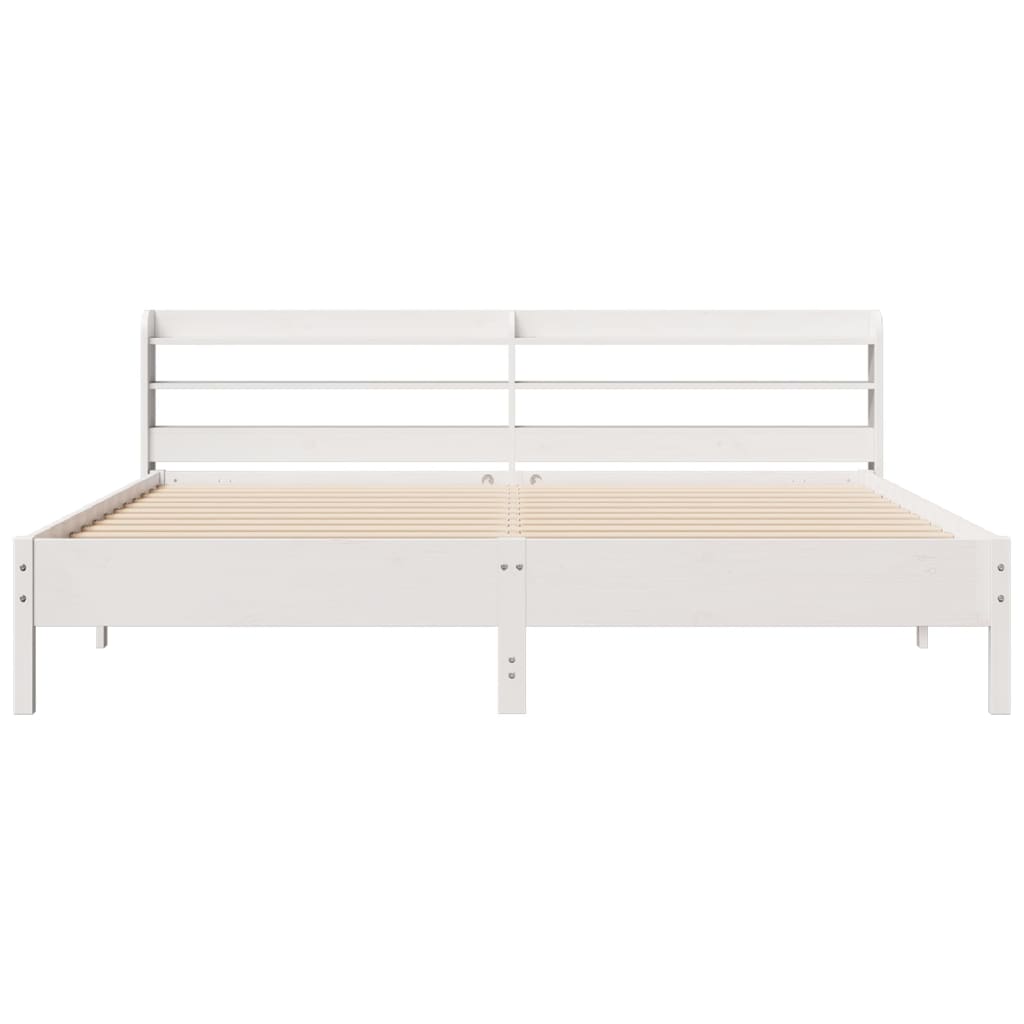 Bedframe zonder matras massief grenenhout wit 180x200 cm