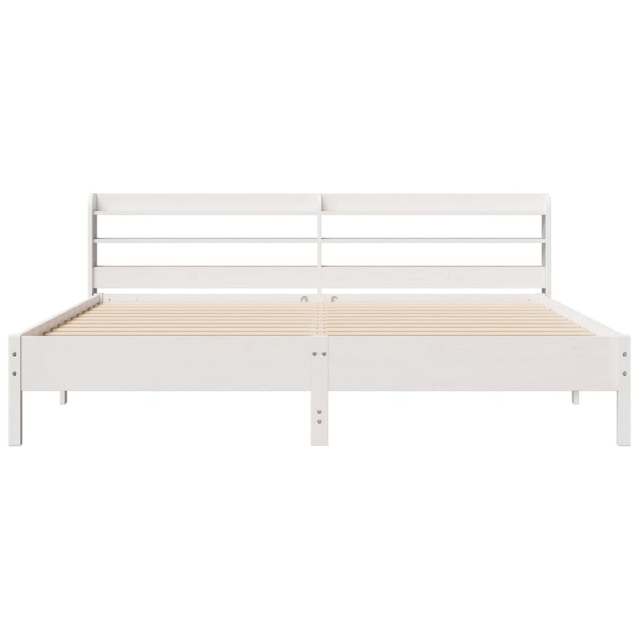 Bedframe zonder matras massief grenenhout wit 180x200 cm