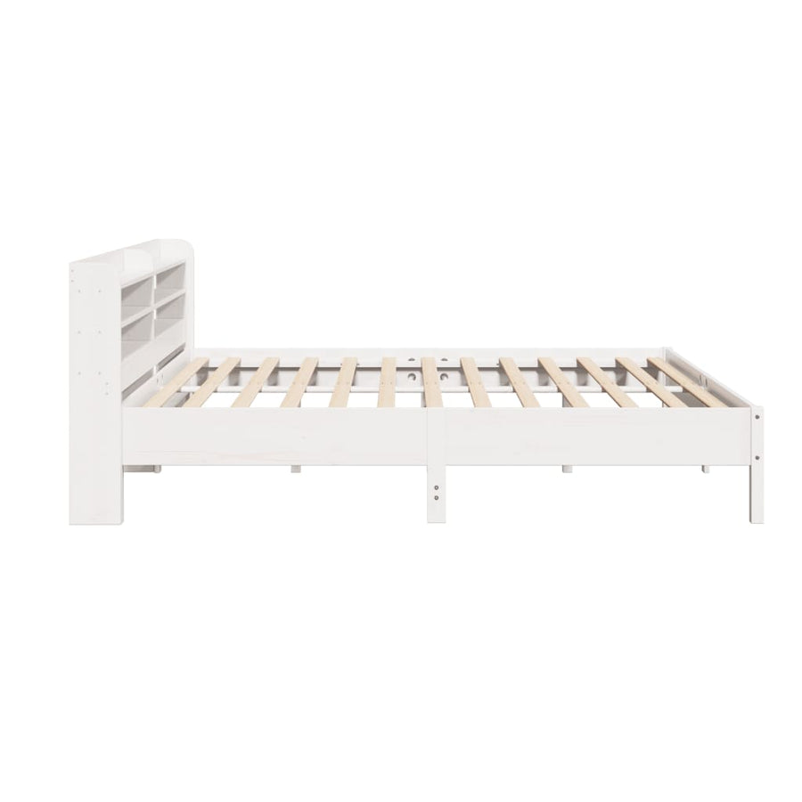 Bedframe zonder matras massief grenenhout wit 180x200 cm