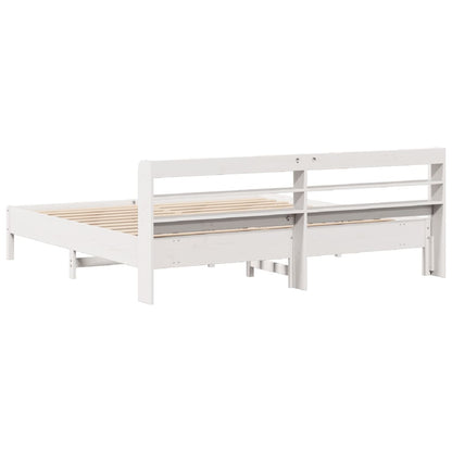 Bedframe zonder matras massief grenenhout wit 180x200 cm
