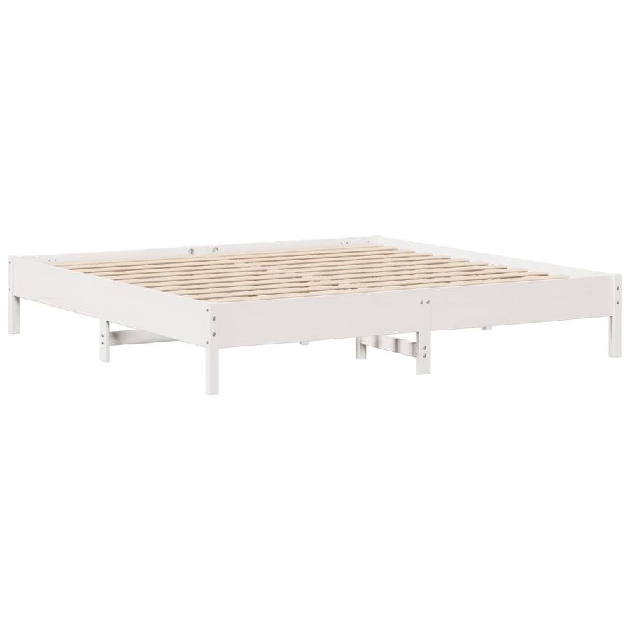Bedframe zonder matras massief grenenhout wit 180x200 cm