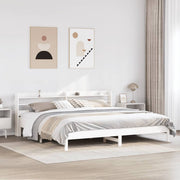 Bed frame without mattress solid pine wood white 180x200 cm