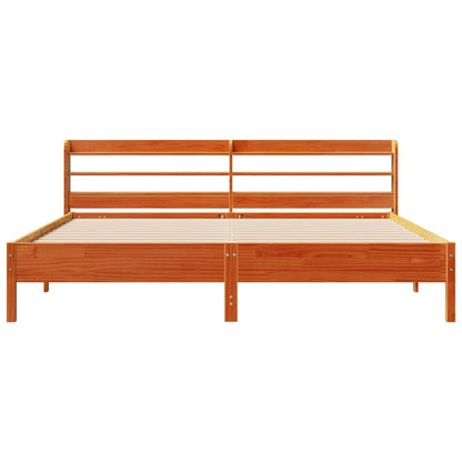 Bedframe zonder matras massief grenenhout wasbruin 180x200 cm