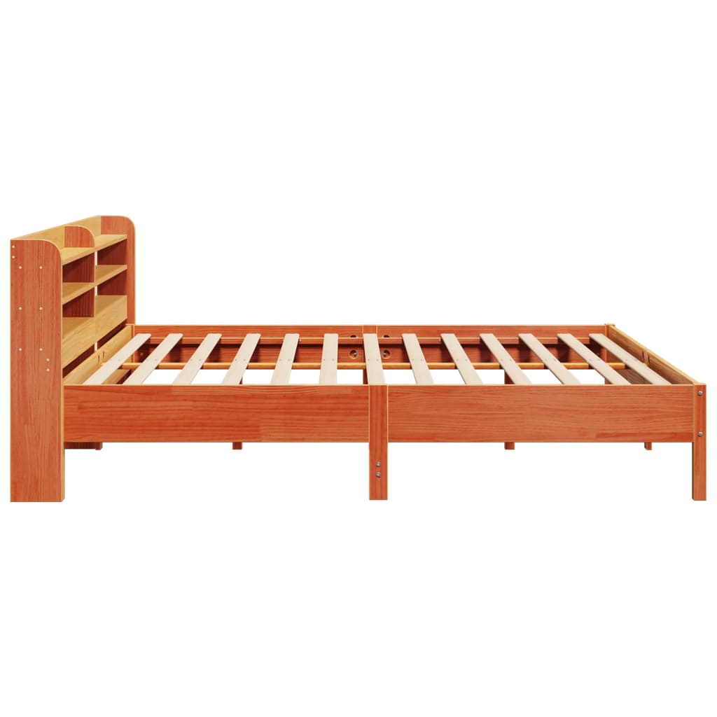 Bedframe zonder matras massief grenenhout wasbruin 180x200 cm