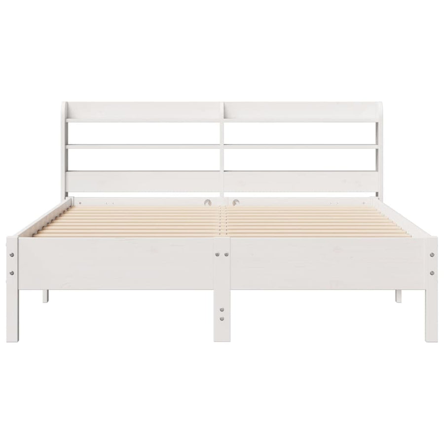 Bedframe zonder matras massief grenenhout wit 160x200 cm