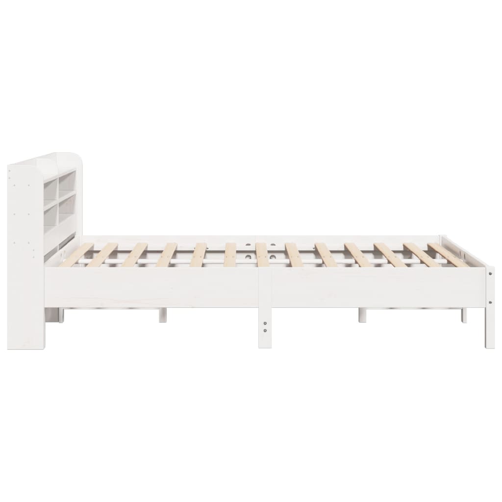 Bedframe zonder matras massief grenenhout wit 160x200 cm