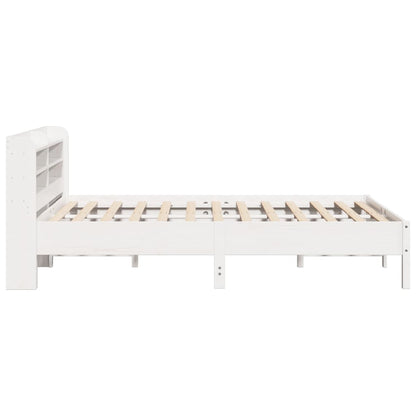 Bedframe zonder matras massief grenenhout wit 160x200 cm