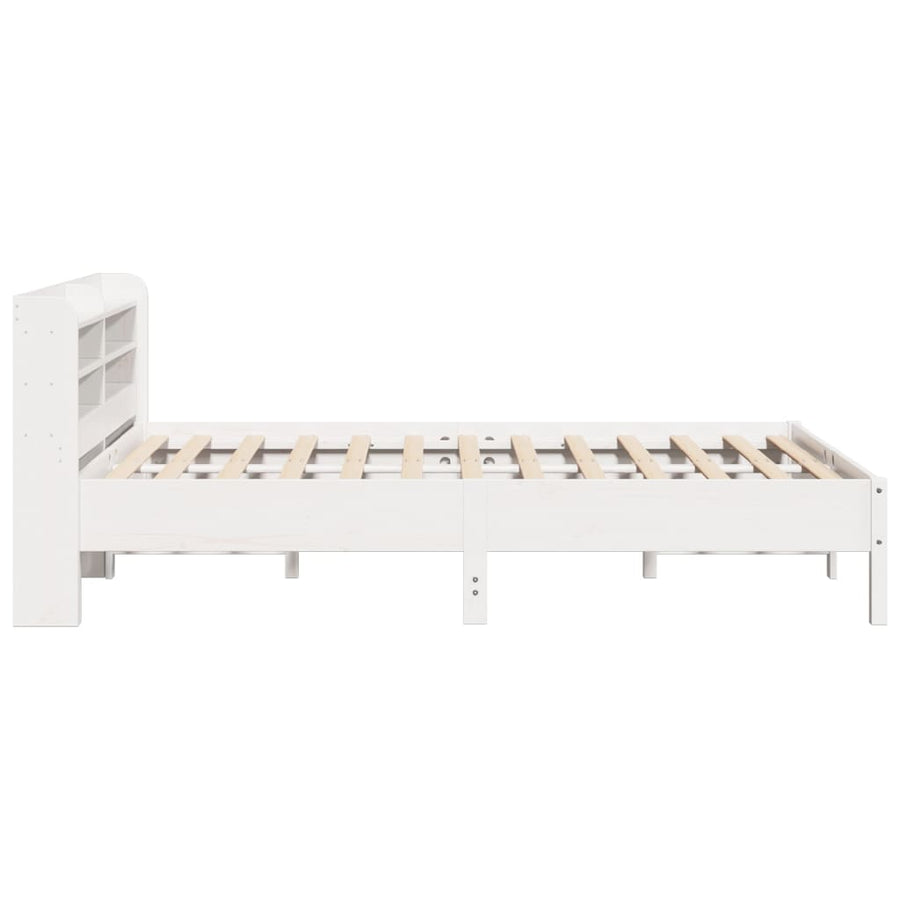 Bedframe zonder matras massief grenenhout wit 160x200 cm