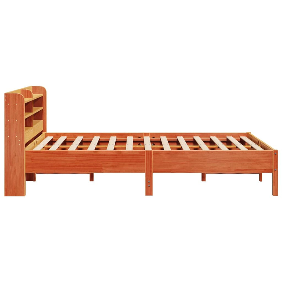 Bedframe zonder matras massief grenenhout wasbruin 160x200 cm