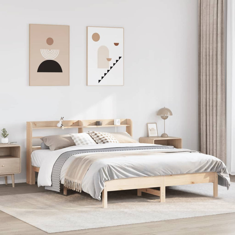 Bedframe zonder matras massief grenenhout 150x200 cm
