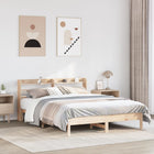 Bed Frame without Mattress Solid Pine Wood 150x200 cm